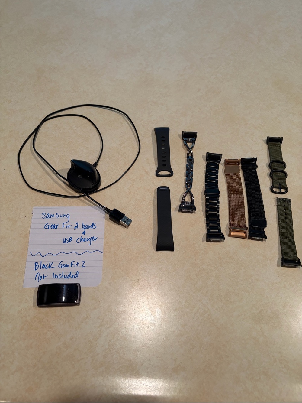 Samsung Replacement Bands and Charger Bundle in Black, Silver, Brown, Green